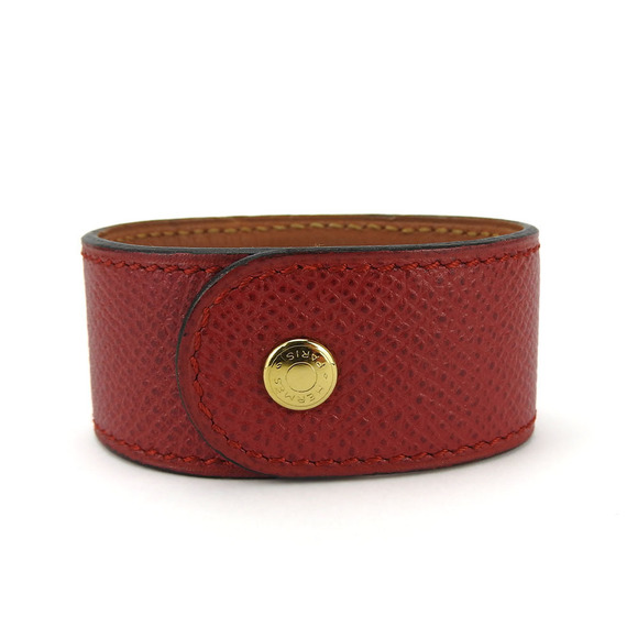 Hermes Hermes Medor Epsom Metal Red Bangle Leather Bangle - Picture 3 of 11